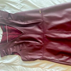 Leather burgundy sleeveless Armani exchange dress